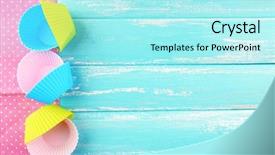  Presentation with culinary arts - Audience pleasing theme consisting of culinary arts - plastic bowls on color wooden backdrop and a arctic colored foreground