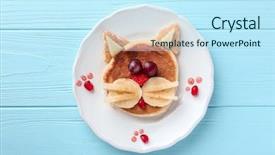  Presentation with pancake - Slide deck having culinary arts - plate with creative homemade pancake background and a cool aqua colored foreground