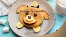  Presentation with culinary arts - Audience pleasing presentation theme consisting of culinary arts - plate with creative homemade pancakes backdrop and a coral colored foreground