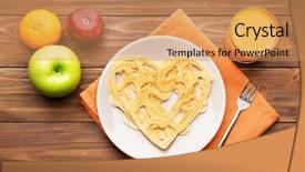  Presentation with creative - Presentation design with culinary arts - plate with creative homemade pancakes background and a coral colored foreground