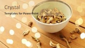  Presentation with dried food - Presentation theme consisting of culinary-food-and-cooking-concept background and a lemonade colored foreground