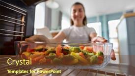  Presentation with culinary - PPT layouts enhanced with culinary-food-and-people-concept background and a tawny brown colored foreground