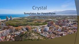  Presentation with mediterranean - Audience pleasing presentation theme consisting of village in mediterranean valencia backdrop and a light blue colored foreground