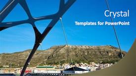  Presentation with bridge - Slide deck featuring cullera-bridge-over-xuquer-jucar background and a teal colored foreground