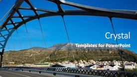  Presentation with bridge - Slide deck enhanced with cullera-bridge-over-xuquer-jucar background and a teal colored foreground