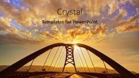  Presentation with bridge - Colorful presentation theme enhanced with cullera-bridge-over-xuquer-jucar backdrop and a coral colored foreground