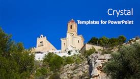  Presentation with spain - Amazing slide deck having cullera-nuestra-senora-encarnacion-sanctuary backdrop and a dark gray colored foreground