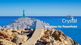  Presentation with mouth - Beautiful PPT layouts featuring cullera-xuquer-river-mouth-jucar backdrop and a teal colored foreground