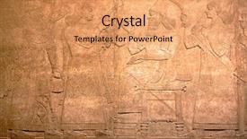  Presentation with ancient greek of stone - Slide set having cult - ancient sumerian stone carving background and a coral colored foreground