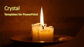  Presentation with candle - Beautiful PPT theme featuring cult - big burning candle backdrop and a tawny brown colored foreground