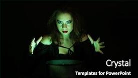  Presentation with halloween - Audience pleasing PPT layouts consisting of cult - halloween witch on black background backdrop and a black colored foreground