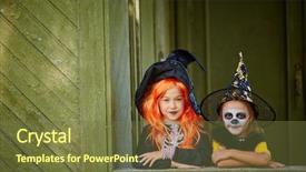  Presentation with halloween - Colorful theme enhanced with bouquet of japanese roses lies backdrop and a tawny brown colored foreground