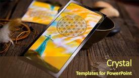  Presentation with fortune teller - PPT theme with cult - tarot cards and other fortune background and a tawny brown colored foreground