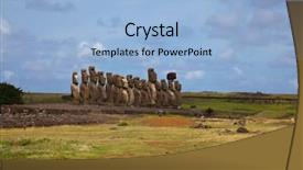  Presentation with blue sky - Cool new slides with cult america - easter island statues under blue backdrop and a  colored foreground
