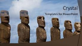  Presentation with easter - Colorful slide deck enhanced with cult america - easter island statues under blue backdrop and a light blue colored foreground