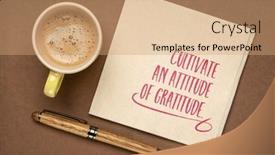  Presentation with cultivate - Slides featuring cultivate-an-attitude-of-gratitude background and a coral colored foreground