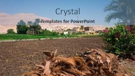  Presentation with field - Presentation enhanced with cultivated-field-and-houses background and a light blue colored foreground