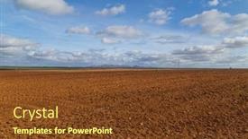  Presentation with spain - Presentation design featuring cultivated-field-in-the-extremadura background and a tawny brown colored foreground