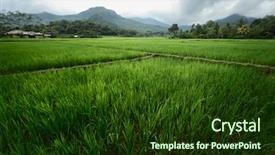  Presentation with land - Amazing slide set having cultivated land in a mountains backdrop and a tawny brown colored foreground