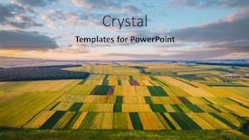  Presentation with earth eye - Beautiful PPT layouts featuring cultivated-land-of-countryside-area backdrop and a light blue colored foreground