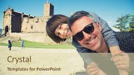  Presentation with family heritage - Slide deck consisting of kids history - father and son posing background and a soft green colored foreground