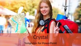  Presentation with cultural - Cool new PPT theme with cultural city pedestrianized street backdrop and a red colored foreground