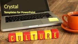  Presentation with culture - Slide set enhanced with cultural competence - culture written on a wooden background and a tawny brown colored foreground