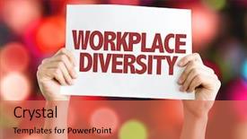  Presentation with workplace diversity - Presentation enhanced with cultural competence - workplace diversity card with bokeh background and a coral colored foreground