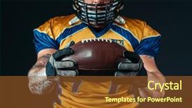  Presentation with american football - Presentation theme having cultural fit - american football player with laced background and a tawny brown colored foreground