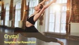  Presentation with breakdance - Slides having cultural fit - young dancer stretching her arms background and a tawny brown colored foreground