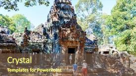  Presentation with archaeological - Cool new slide deck with cultural sites - family visiting ancient ta som backdrop and a tawny brown colored foreground