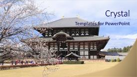  Presentation with world heritage - Amazing PPT theme having cultural sites - todaiji temple great eastern temple backdrop and a sky blue colored foreground