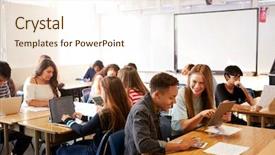  Presentation with high school students - Beautiful presentation theme featuring cultural studies - wide angle view of high backdrop and a cream colored foreground