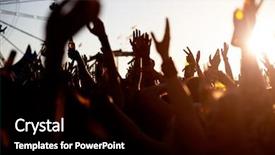  Presentation with festival music - Theme consisting of culture - audience at outdoor music festival background and a black colored foreground