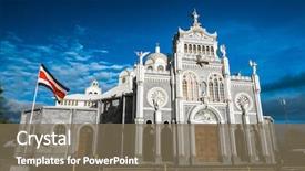  Presentation with roman catholic - Colorful slide set enhanced with culture - basilica de nuestra senora de backdrop and a violet colored foreground