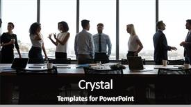  Presentation with chat - Theme enhanced with culture - businesspeople stand and chat background and a black colored foreground