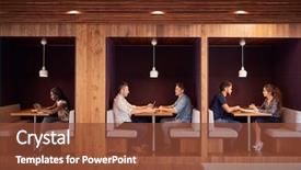  Presentation with culture - Cool new PPT theme with culture - casually dressed businessmen and businesswomen backdrop and a tawny brown colored foreground