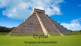  Presentation with pyramid - Colorful slide set enhanced with culture - chichen itza pyramid el templo backdrop and a gold colored foreground