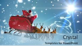  Presentation with santa sleigh - Presentation enhanced with culture - digital composite of santa flying background and a light blue colored foreground