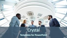  Presentation with business culture - Colorful PPT theme enhanced with culture - group of business people discussing backdrop and a ocean colored foreground