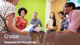  Presentation with new ideas - Amazing PPT theme having culture - group of designers meeting backdrop and a tawny brown colored foreground