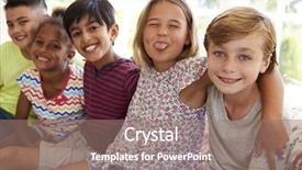  Presentation with multi culture - Slides featuring culture - group of multi-cultural children background and a coral colored foreground