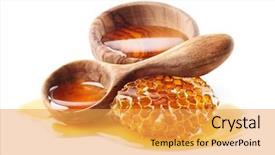  Presentation with honeycomb - Audience pleasing presentation theme consisting of culture - honey with honeycomb and wooden backdrop and a yellow colored foreground