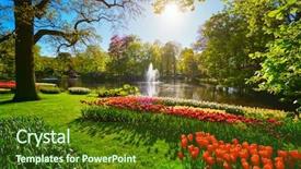  Presentation with tulip - Audience pleasing PPT layouts consisting of culture - keukenhof flower garden with blooming backdrop and a tawny brown colored foreground