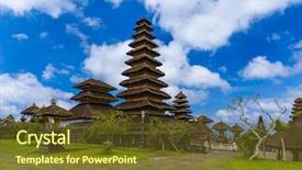  Presentation with pura - Amazing slides having culture - pura besakih temple - bali backdrop and a tawny brown colored foreground
