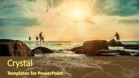  Presentation with traditional culture - PPT theme enhanced with culture - traditional sri lankian sea fishermans background and a tawny brown colored foreground