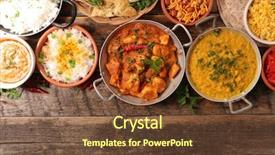  Presentation with indian culture - Slides with culture divers - assorted indian food background and a tawny brown colored foreground