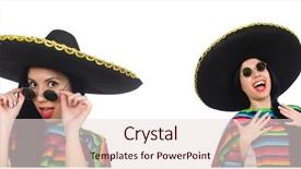  Presentation with mexican culture - Colorful PPT theme enhanced with culture divers - mexican woman in funny concept backdrop and a lemonade colored foreground