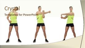  Presentation with one young man exercising handball - Amazing theme having culture divers - young man exercising on white backdrop and a cream colored foreground