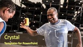  Presentation with fun work - Slides enhanced with latino dances - coworker dancing and having fun background and a tawny brown colored foreground